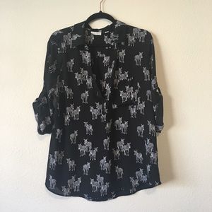 N Y & C O  Z E B R A  T A B B L O U S E